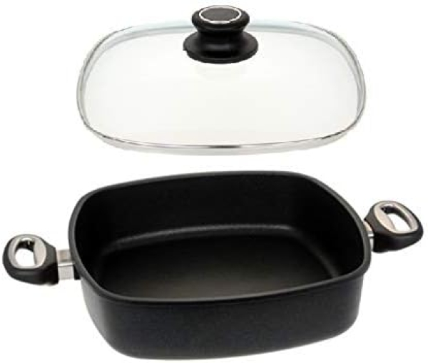 Lotus Guss-Quadratkasserolle Ø 29cm (für Induktionsherde) mit Glasdeckel